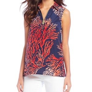 Michael Kors Tahitian Reef Print Sleeveless Top